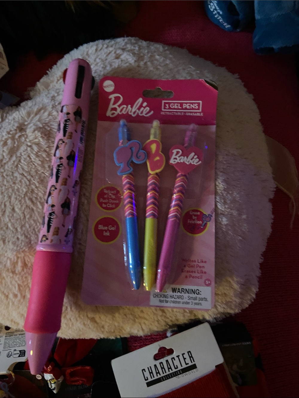 Barbie Pink Blue Yellow 3-Pack Gel Pens with Themed Toppers